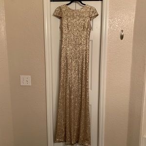 Gold Sequin Bridesmaid Dress